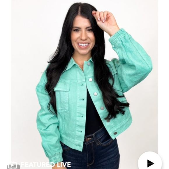 Teal Rhinestone Fringe Jacket - Picture 2 of 9